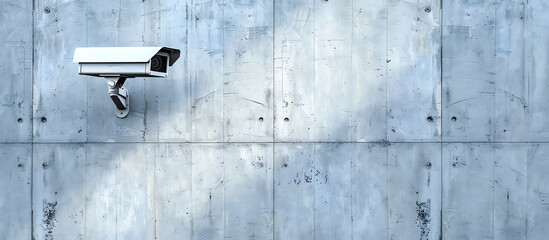 Security Camera Mounted on Concrete Wall