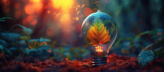 rainbow leaf in light buld on beautifull sun 