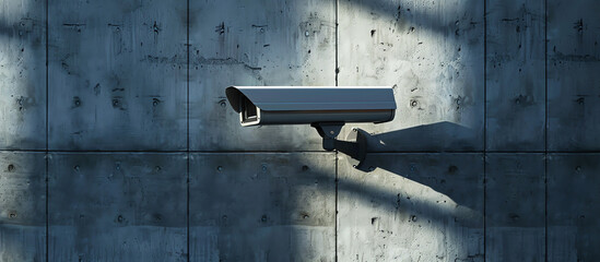 Security Camera Mounted on Concrete Wall