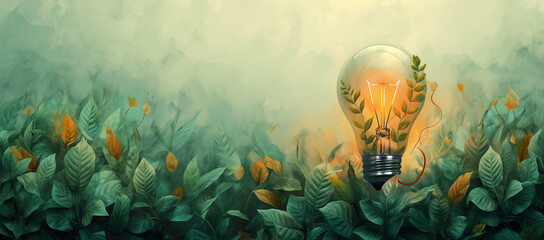 Light bulb in green grass