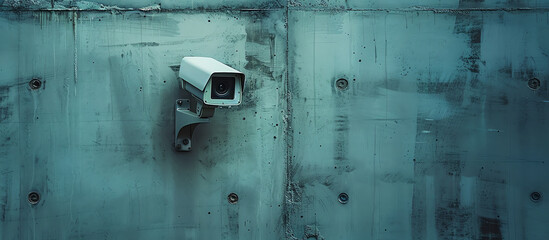Security Camera Mounted on Concrete Wall