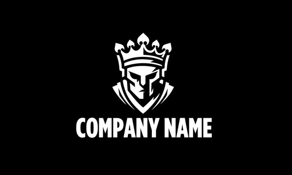 KING crown mascot logo icon, silhouettes RETRO mascot sketch concept , spartan mascot logo icon 02