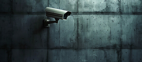 Security Camera Mounted on Concrete Wall