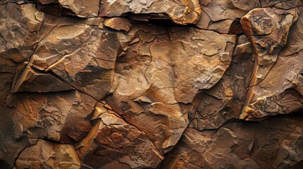 Dark brown stone with cracks