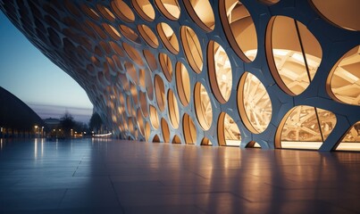 the exterior of a contemporary hall