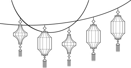 Chinese classic hanging lantern - obrazy, fototapety, plakaty