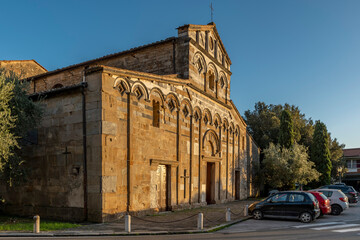 Fototapeta na wymiar The ancient parish church of Santi Giovanni ed Ermolao in Calci, Pisa, Italy