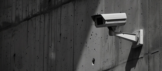 Security Camera Mounted on Concrete Wall
