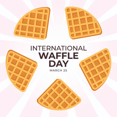 International Waffle Day design template good for celebration usage. flat waffle illustration. waffle image. flat design eps 10.