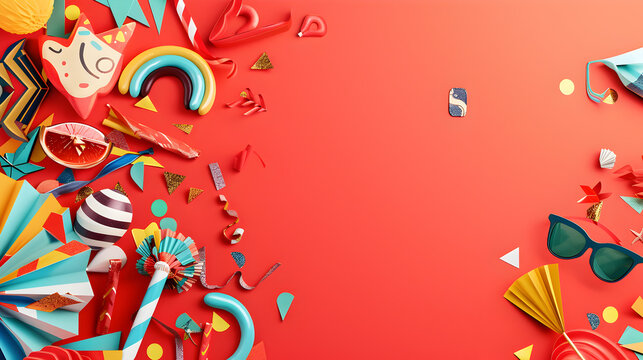 an eye-catching background banner for April Fools' Day, filled with comical imagery, silly pranks, and a touch of humor, offering ample space for text to showcase the spirit of playful trickery 