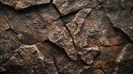 Dark brown rock background with cracks