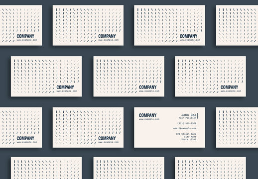 Business Card Template with Abstract Geometric Line Pattern