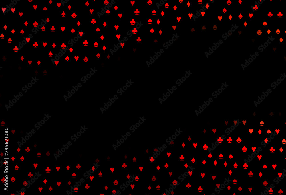 Poster dark red vector layout with elements of cards.