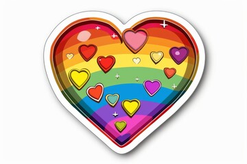LGBTQ Sticker visual sticker design. Rainbow fulfillment sticker motive loyalty sticker diversity Flag illustration. Colored lgbt parade pronoun inclusivity. Gender speech sundry - obrazy, fototapety, plakaty