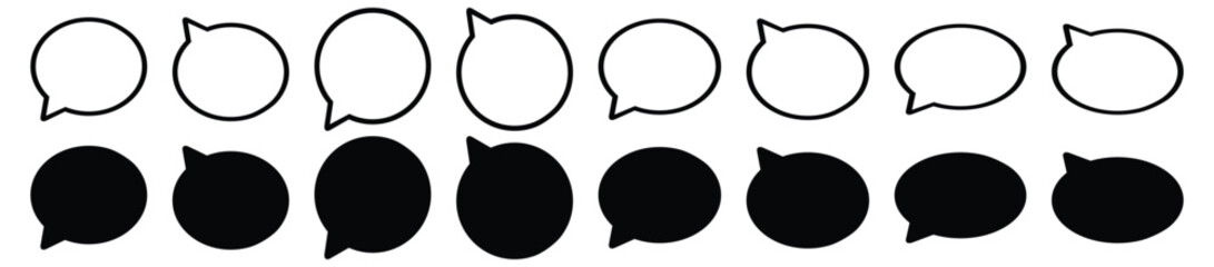 Bubble speech icon line art. Blank empty bubbles vector illustration