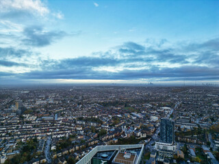 Fototapeta na wymiar Aerial View of West Croydon London City of England Great Britain. November 20th, 2023