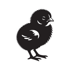 Adorable Black Vector Baby Chicks Silhouette: Perfect for Easter Crafts, Designs, Cards, and Decorative Projects. Baby Chicks Vector Silhouette.