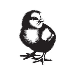 Adorable Black Vector Baby Chicks Silhouette: Perfect for Easter Crafts, Designs, Cards, and Decorative Projects. Baby Chicks Vector Silhouette.