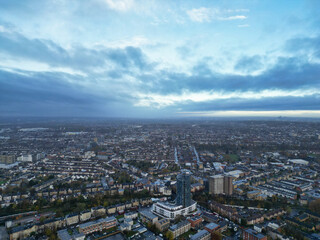 Naklejka na ściany i meble Aerial View of West Croydon London City of England Great Britain. November 20th, 2023