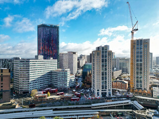 Aerial View of West Croydon London City of England Great Britain. November 20th, 2023