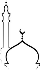 Islamic mosque line edge