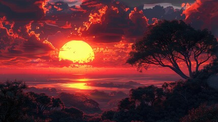 ajestic Sunset Casting Warmth