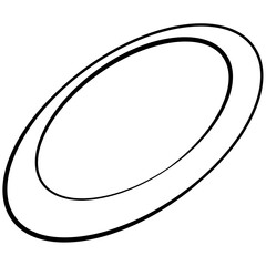 Logo flying disc ring, letter o, disc perspective