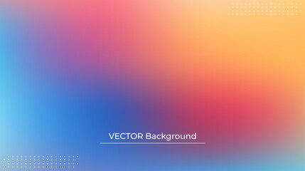 Smooth and blurry colorful gradient mesh background. Modern bright rainbow colors. Easy editable soft colored vector banner template. Premium quality