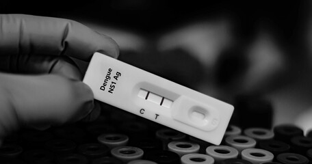 Blood sample of patient positive tested for dengue NS1 Ag by rapid diagnostic test.
