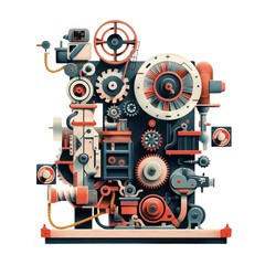 Machine illustration on white background