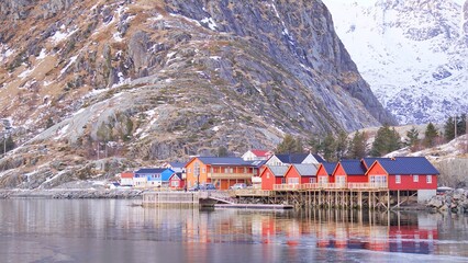 Fisherman village during winter season. 
