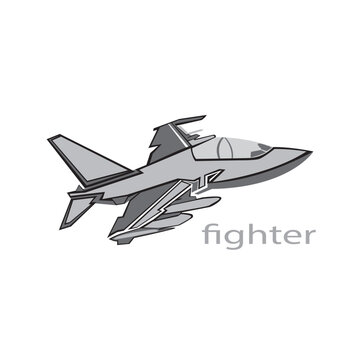 fighter plane icon logo illustration design vector