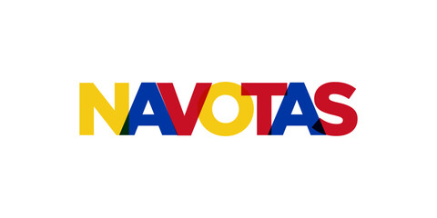 Navotas in the Philippines emblem. The design features a geometric style, vector illustration with bold typography in a modern font. The graphic slogan lettering.