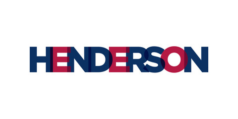 Henderson, Nevada, USA typography slogan design. America logo with graphic city lettering for print and web.