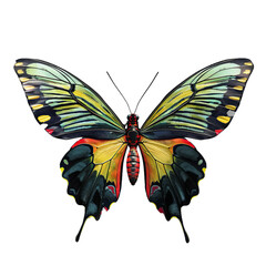 queen alexandra's birdwing butterfly isolated on transparent background, png