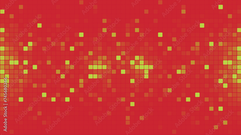 Poster abstract background of red squares. background of computer mosaic squares. simple abstract graphic g