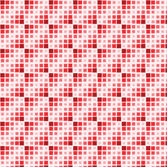 Digital mosaic pattern in shades of red, creating a vibrant pixelated background.