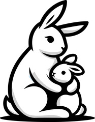 Mother Rabbit Icon. Love Each Other