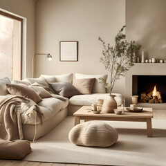 H&M Home Collection - Chic Minimalist Living Room Decor in Neutral Tones