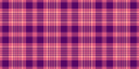 Checker background pattern check, soft texture plaid seamless. 70s textile fabric vector tartan in pink and red colors.