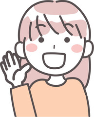 案内・紹介をする女性のイラスト1-8