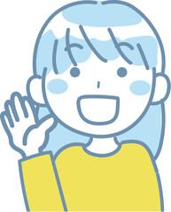 案内・紹介をする女性のイラスト2-8