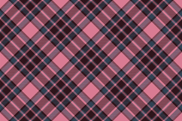 Tartan plaid background, diagonal check seamless pattern. Vector fabric texture for textile print, wrapping paper, gift card, wallpaper.