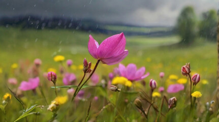 raining on the flowers