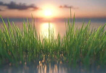 Obraz premium grass on the lake