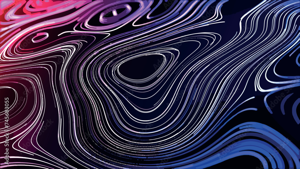 Poster 3d topographic map background concept. abstract topographic map background. contour map. valleys and
