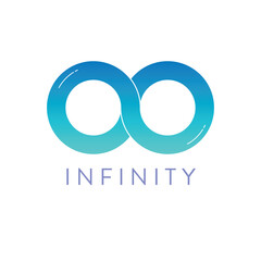 Infinity loop blue symbol limitless logo design isolated on White Background vector template.