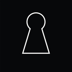 Keyhole vector icons. Door key hole and outline symbols