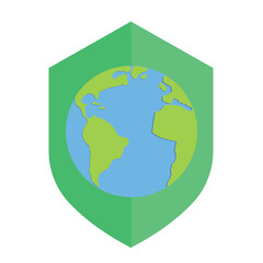 Save our planet for future cartoon symbol with earth globe.