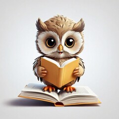 Obraz premium Owl Perched on Open Book